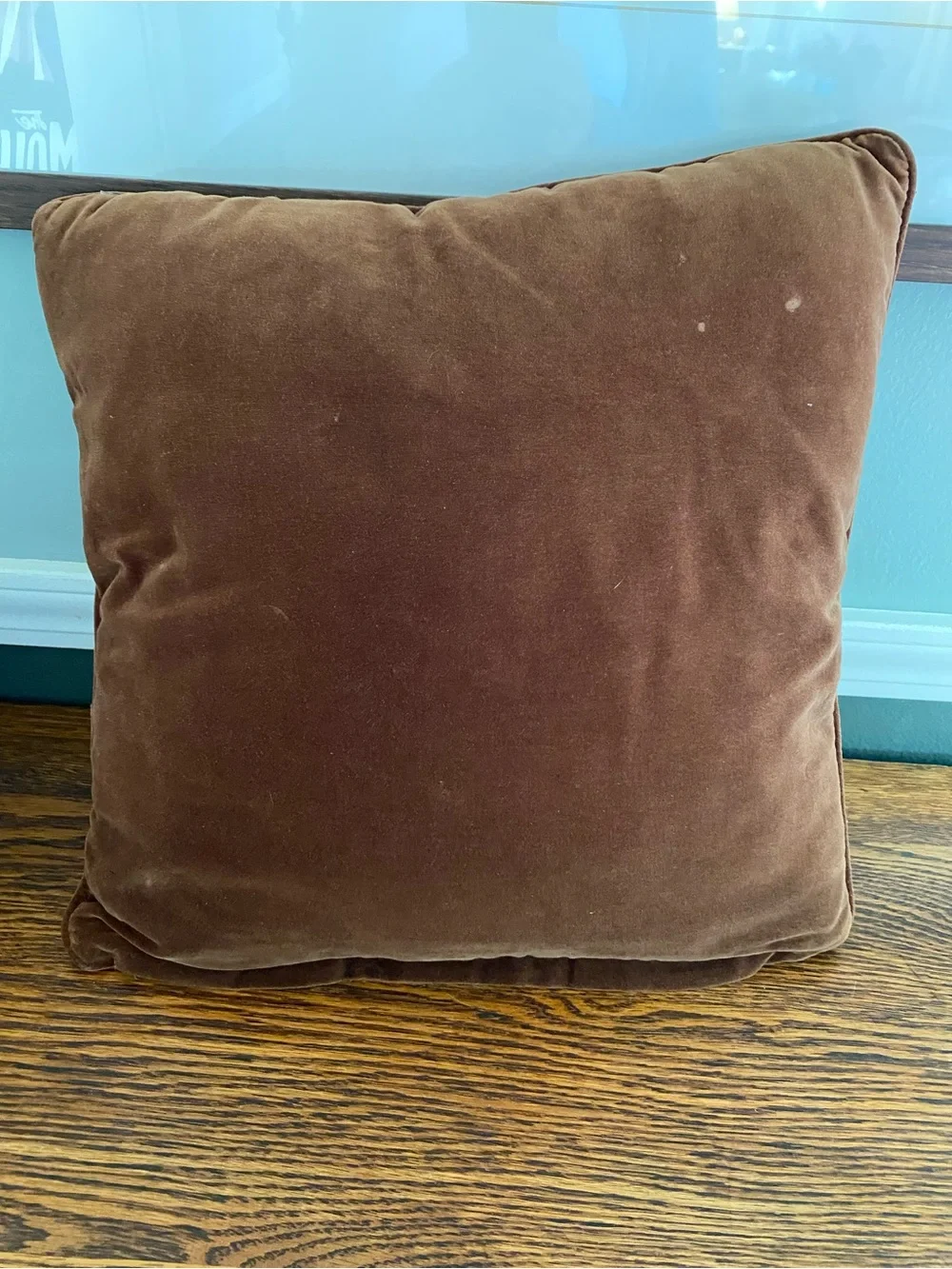 Yellow Labrador Retriever Needlepoint Throw Pillow Brown Velvet
